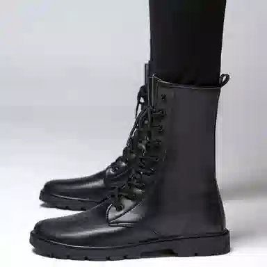 公牛氏邸 牛皮 百搭舒适 复古时尚潮流 短靴 男女同款 黑色