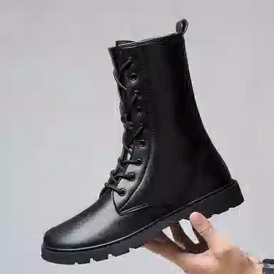 公牛氏邸 牛皮 百搭舒适 复古时尚潮流 短靴 男女同款 黑色