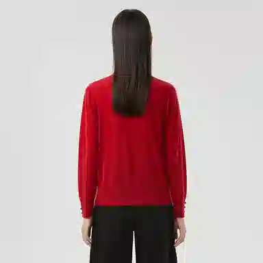 恒源祥 精纺圆领长袖薄款开衫毛衣 女款