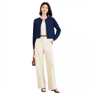 恒源祥 纽扣绞花休闲舒适开衫毛衣 女款