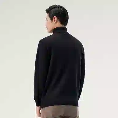 恒源祥 纯色高领针织毛衣 男款