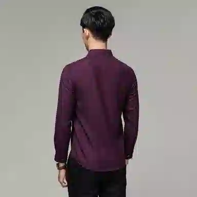 恒源祥 纯色休闲长袖衬衫 男款