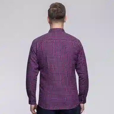 恒源祥 格子含羽绒加绒加厚长袖衬衫 男款