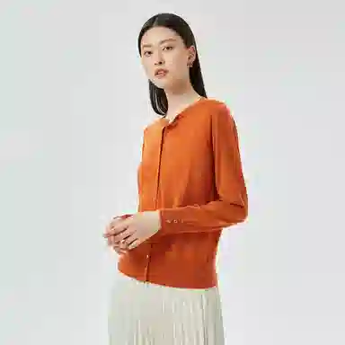 恒源祥 精纺圆领长袖薄款开衫毛衣 女款