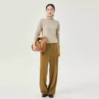 恒源祥 堆堆领纯色打底羊绒衫 女款