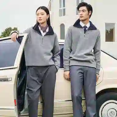 恒源祥 提花羊毛拉链领加厚毛衣 女款