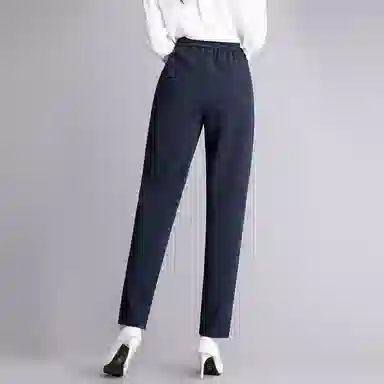 恒源祥 直筒镶边纯色九分休闲裤 女款