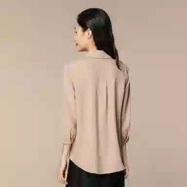 恒源祥 刺绣雪纺七分袖短袖衬衫 女款