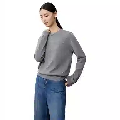 恒源祥 圆领套头纯色长袖舒适毛衣 女款