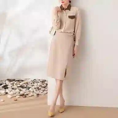 恒源祥 高级感印花雪纺上衣长袖衬衫 女款