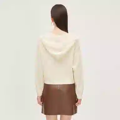 恒源祥 连帽拉链绞花针织衫 女款