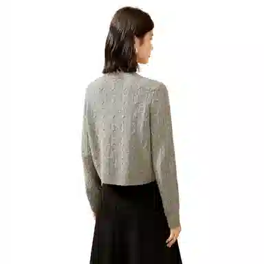 恒源祥 纽扣绞花休闲舒适开衫毛衣 女款