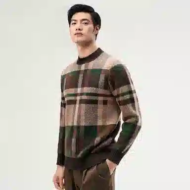 恒源祥 加厚保暖半高领羊绒衫 男款