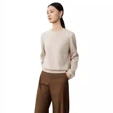 恒源祥 圆领套头纯色长袖舒适毛衣 女款