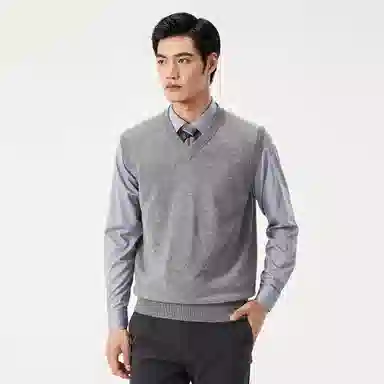 恒源祥 套头内搭马保暖针织无袖背心 男款