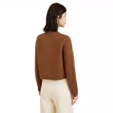 恒源祥 纽扣绞花休闲舒适开衫毛衣 女款