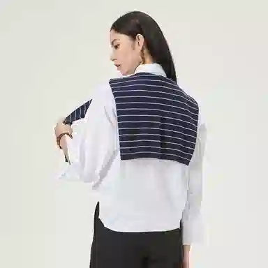 恒源祥 外搭条纹长款 山羊绒 披肩 女款