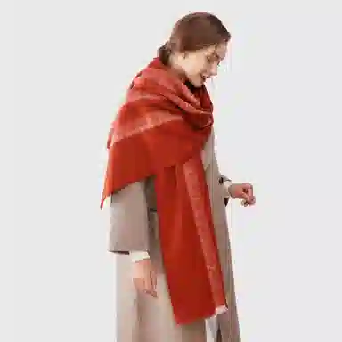 恒源祥 轻奢欧美保简约时尚 绒线围巾 男女同款情侣款