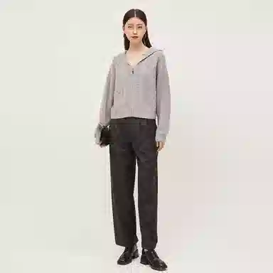 恒源祥 连帽拉链绞花针织衫 女款