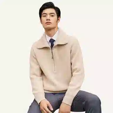 恒源祥 纯色休闲翻领毛衣 女款