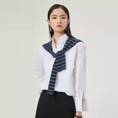 恒源祥 外搭条纹长款 山羊绒 披肩 女款