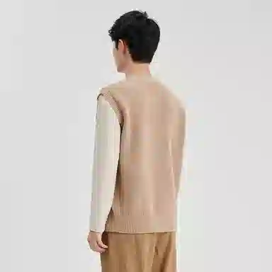 恒源祥 合身直筒纯色简约背心 男款