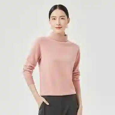 恒源祥 堆堆领纯色打底羊绒衫 女款