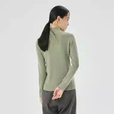 恒源祥 纯色半高领休闲长袖羊绒衫 女款