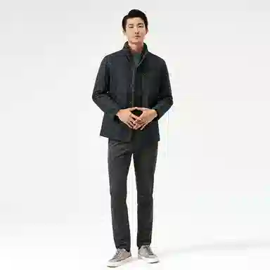 恒源祥 纯色立领加厚保暖棉服 男款 墨绿