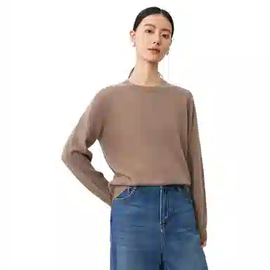 恒源祥 圆领套头纯色长袖舒适毛衣 女款