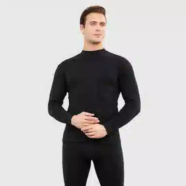 恒源祥 纯色圆领长袖长裤保暖套装 男款