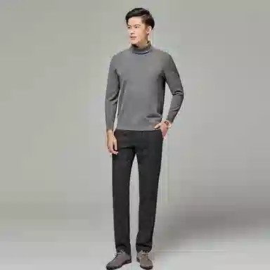 恒源祥 纯色高领套头长袖羊绒衫 男款