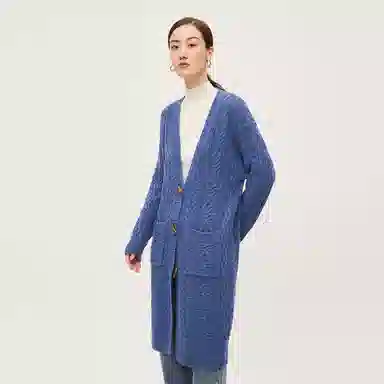 恒源祥 休闲复古绞花纯色长袖毛衣 女款