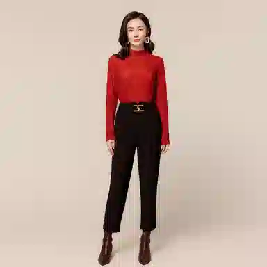 恒源祥 高腰九分休闲裤 女款 灰色