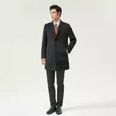 恒源祥 纯羊毛呢子中长款厚大衣 男款