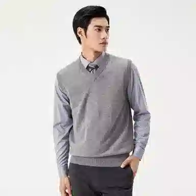 恒源祥 套头内搭马保暖针织无袖背心 男款