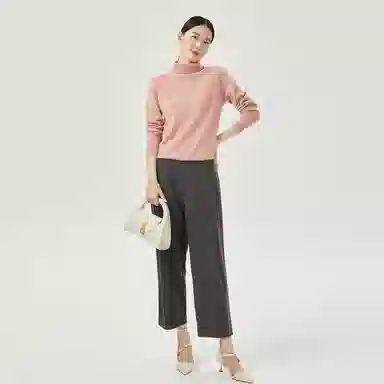 恒源祥 堆堆领纯色打底羊绒衫 女款