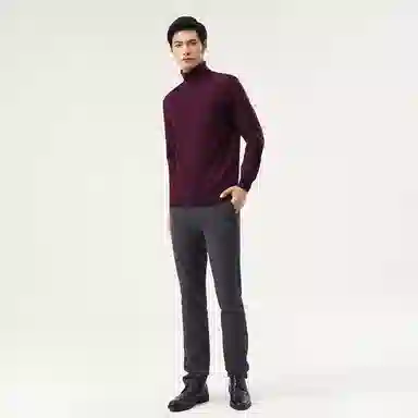 恒源祥 纯色高领针织毛衣 男款