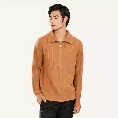 恒源祥 纯色休闲翻领毛衣 女款