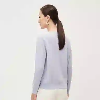 恒源祥 圆领纯色提花套头毛衣 女款