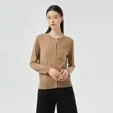 恒源祥 精纺圆领长袖薄款开衫毛衣 女款