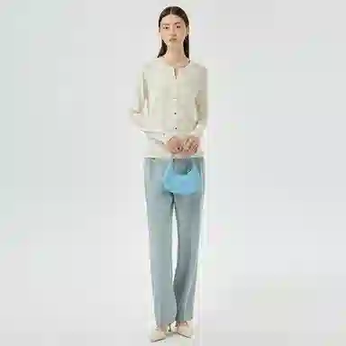 恒源祥 精纺圆领长袖薄款开衫毛衣 女款