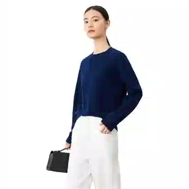 恒源祥 圆领套头纯色长袖舒适毛衣 女款