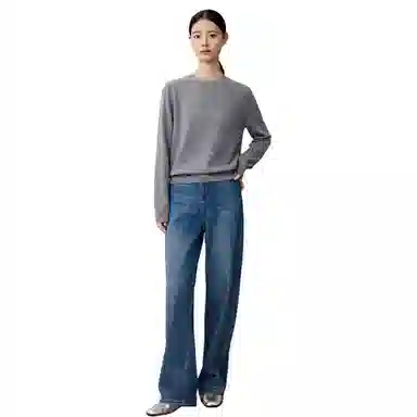 恒源祥 圆领套头纯色长袖舒适毛衣 女款