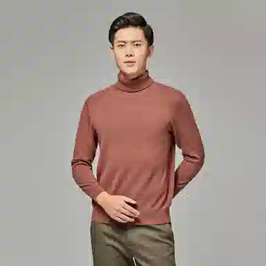 恒源祥 纯色高领套头长袖羊绒衫 男款