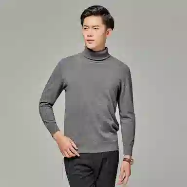 恒源祥 纯色高领套头长袖羊绒衫 男款