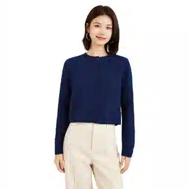 恒源祥 纽扣绞花休闲舒适开衫毛衣 女款