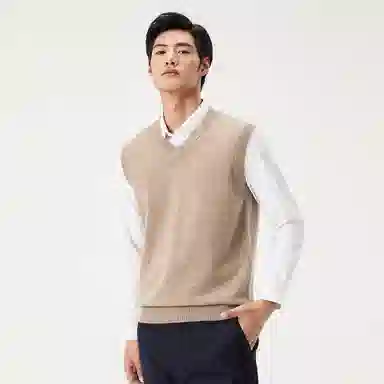 恒源祥 套头内搭马保暖针织无袖背心 男款