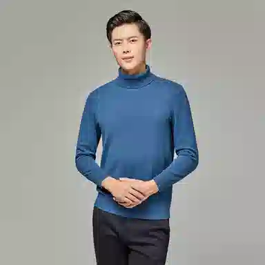 恒源祥 纯色高领套头长袖羊绒衫 男款