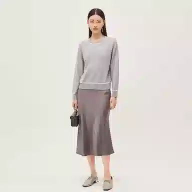 恒源祥 休闲纯色简约套头圆领毛衣 女款